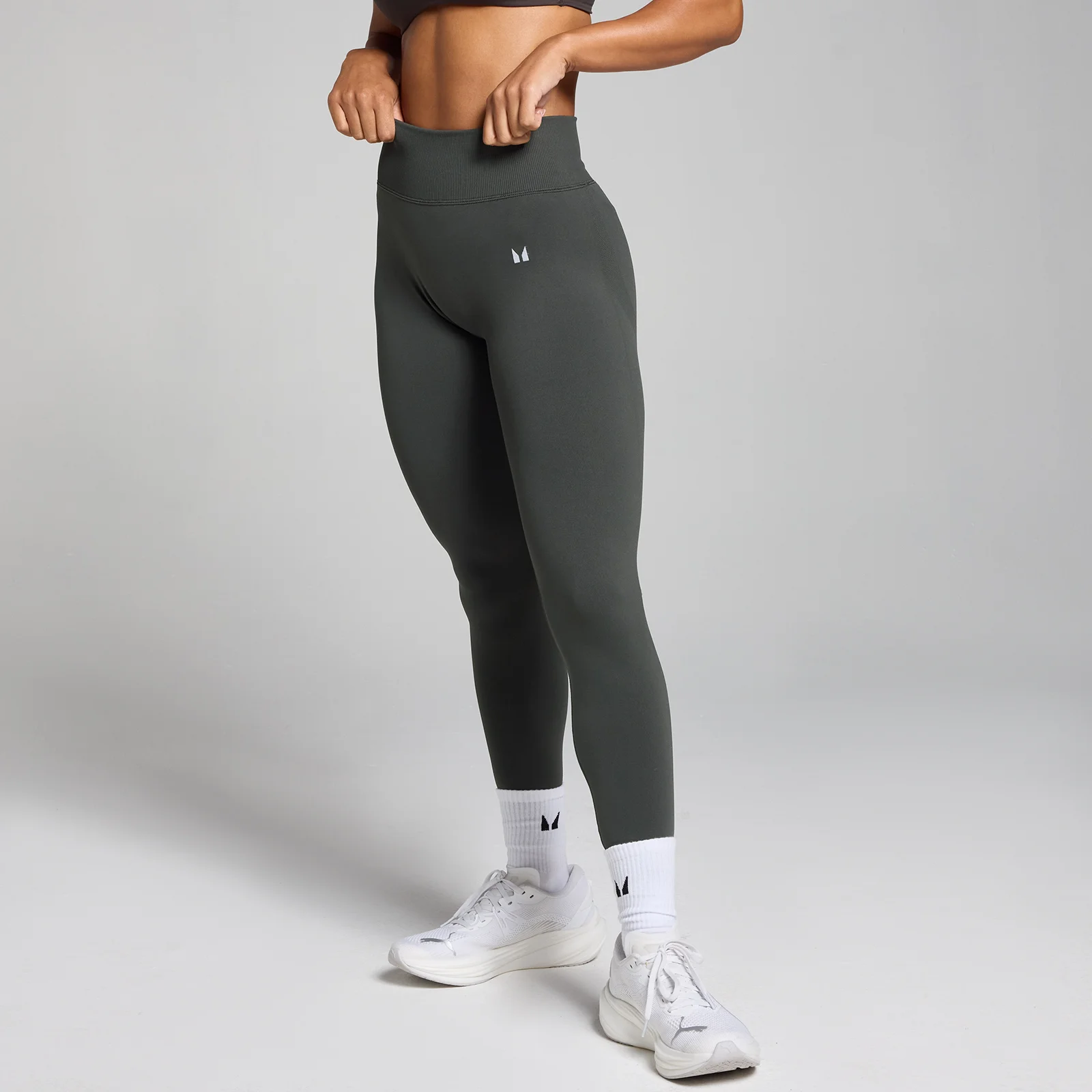 Leggings sem Costuras de Cintura Média Tempo da MP para Senhora - Night Grey - XS Imagem 1