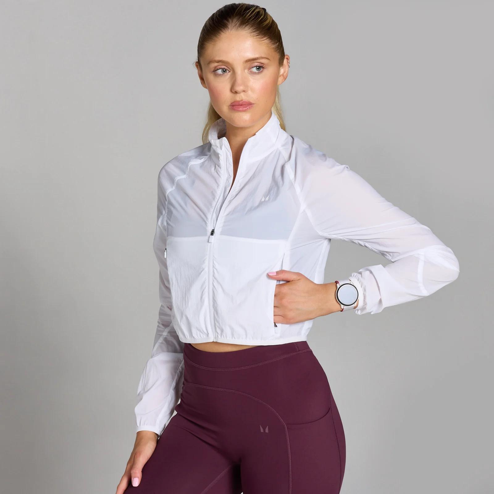 Corta-vento de Corte Justo Velocity da MP para Senhora - Branco - S Imagem 1