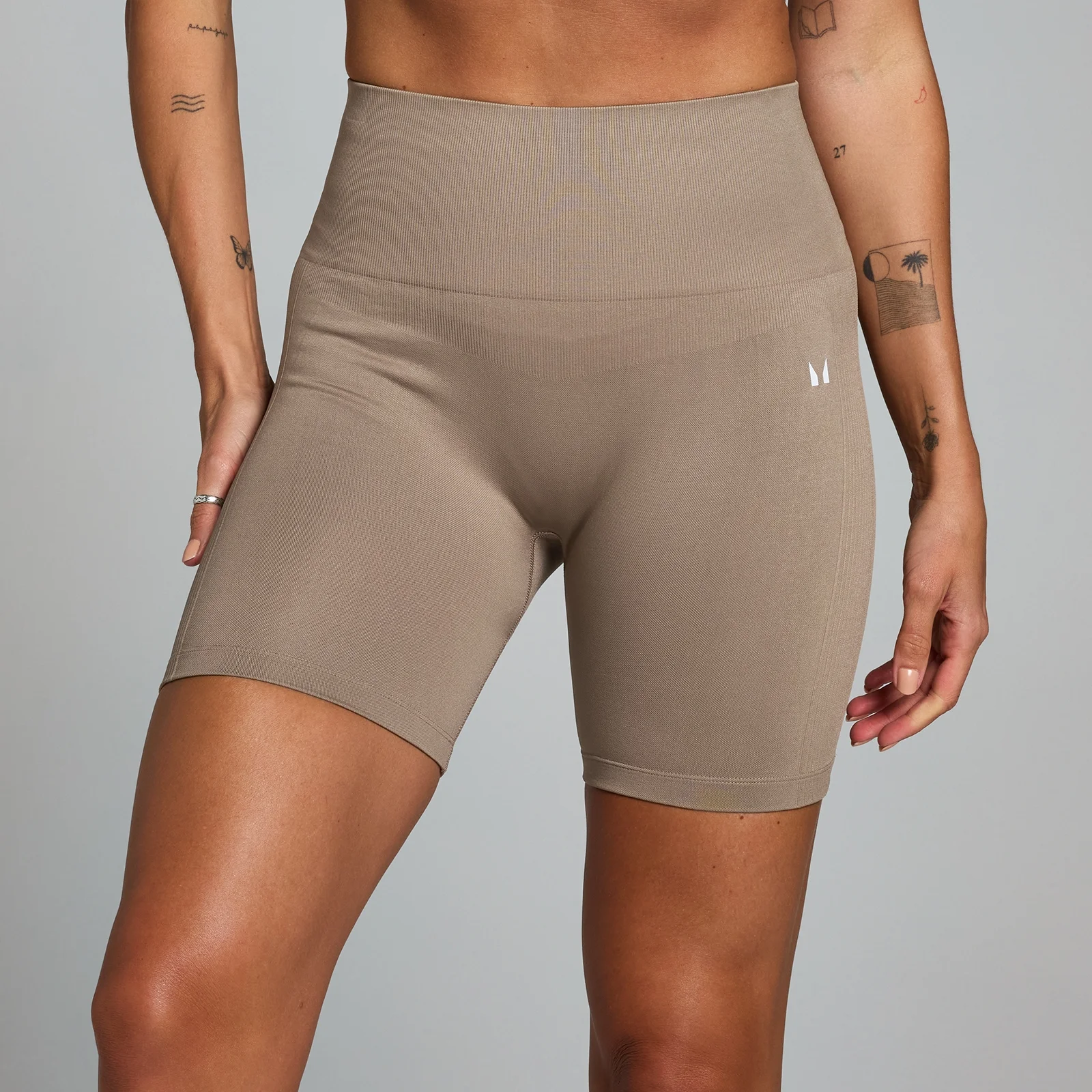 Calções de Ciclismo Sem Costuras Shape da MP para Senhora - Light Taupe - XL Imagem 1