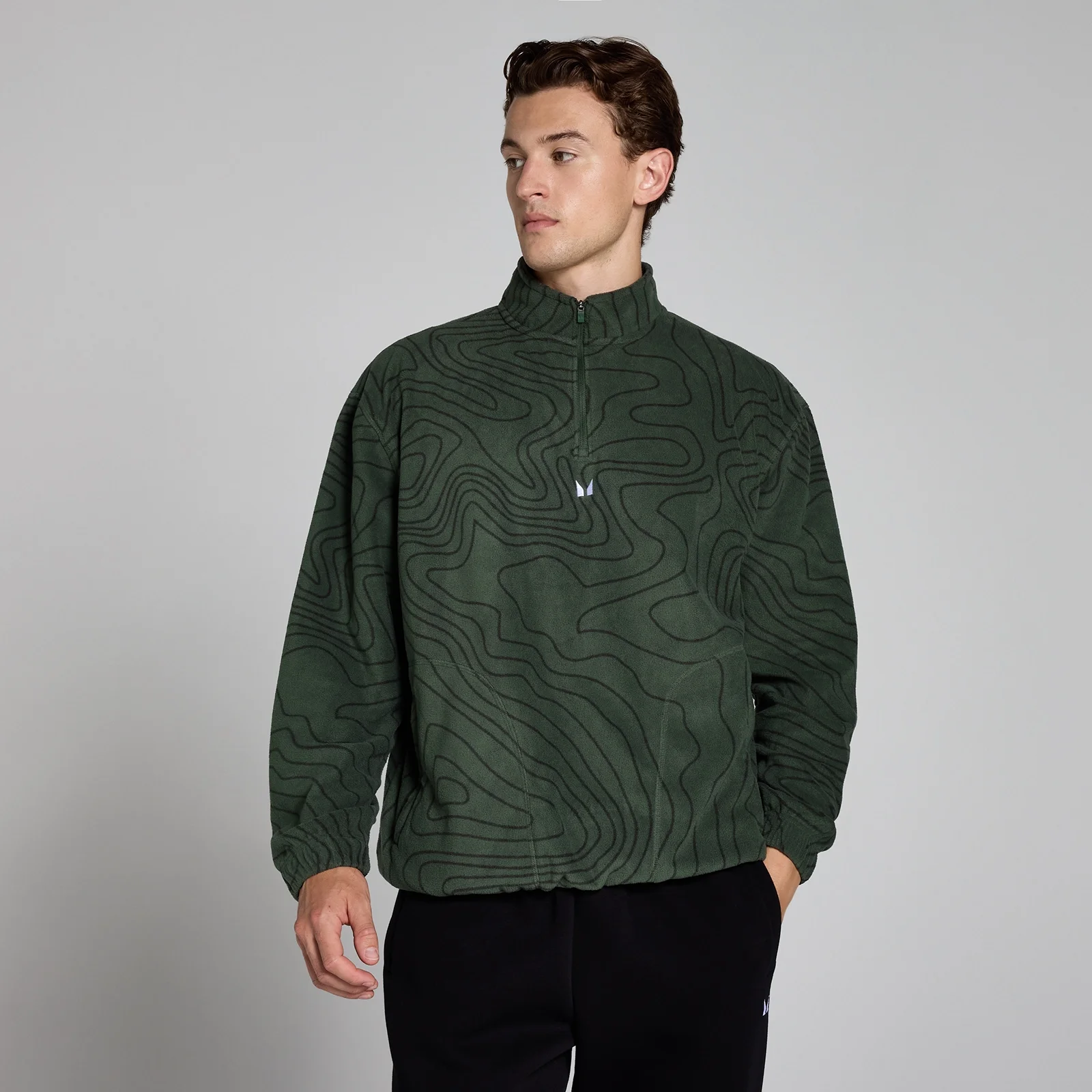 Camisola Polar Estampada com Fecho 1/4 da MP para Homem - Forest Green - XS Imagem 1