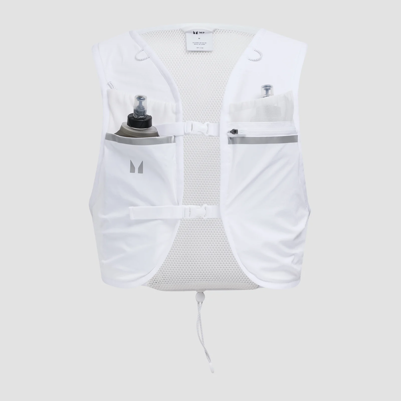 Conjunto de Colete Hidratação e 2 Garrafas de Corrida Maleáveis da MP - Branco - S Imagem 1