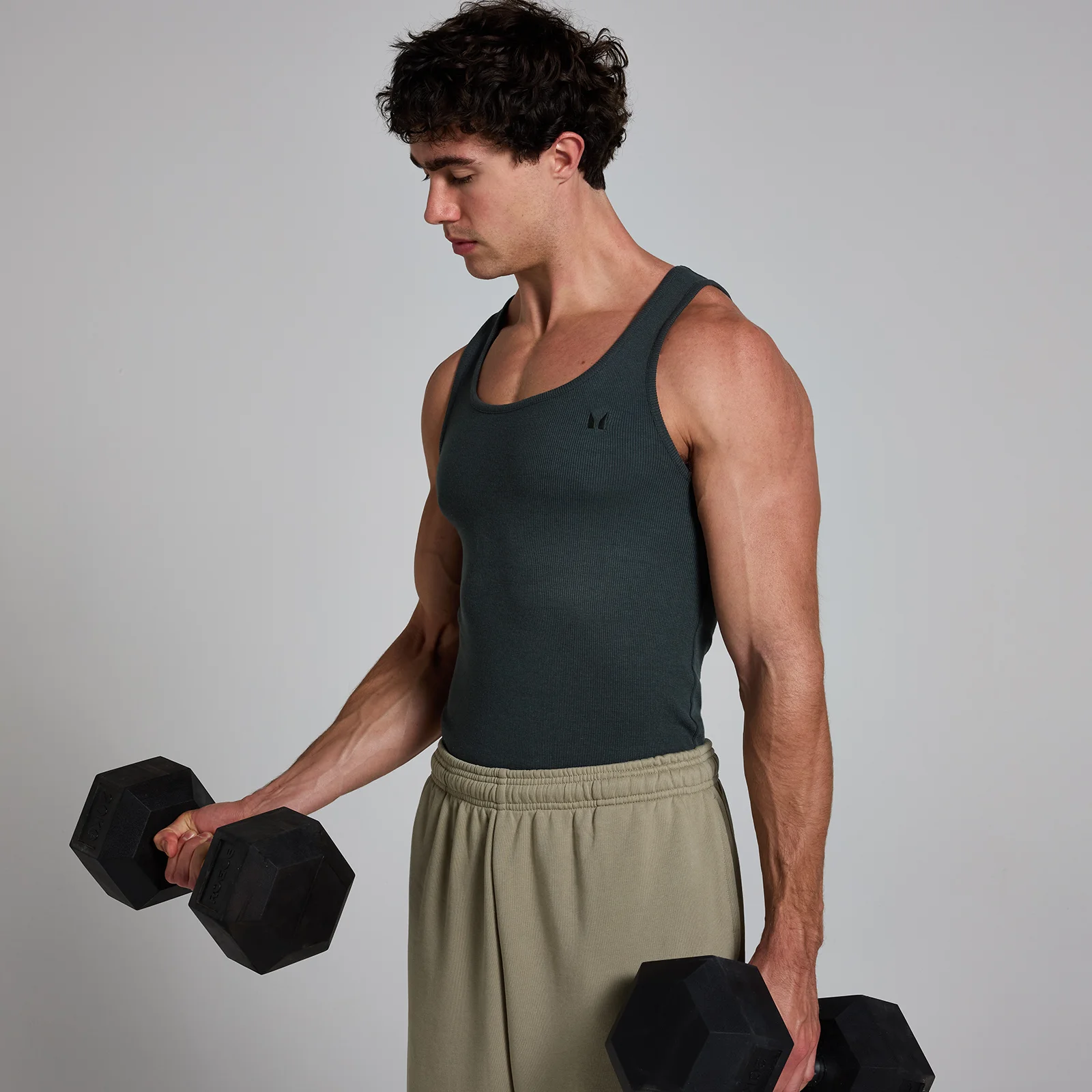 MP Men's Lift Ribbed Muscle Fit Tank - Washed Black - M Imagem 1