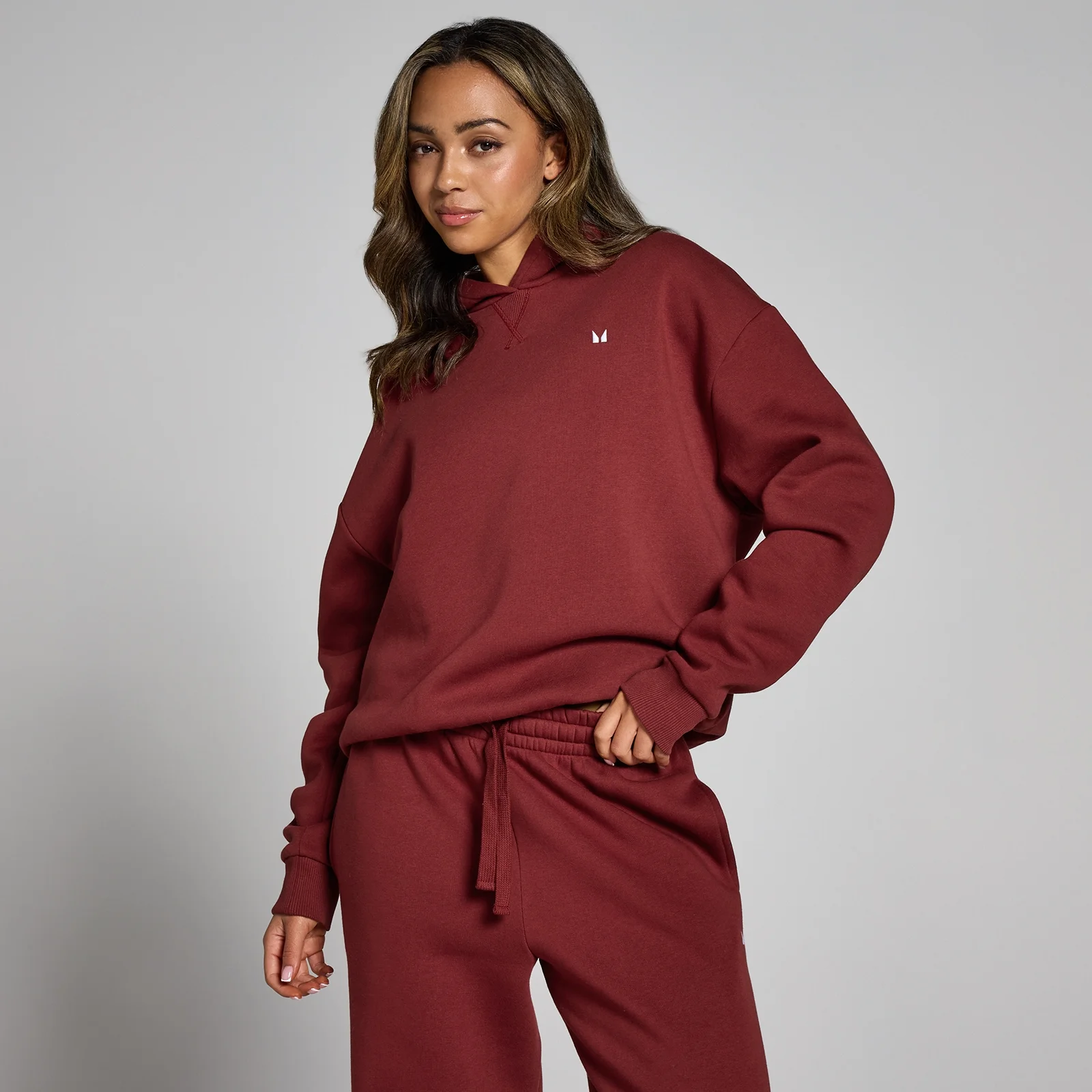 Sweat com Capuz Oversized Basics da MP para Senhora - Cereja - M Imagem 1