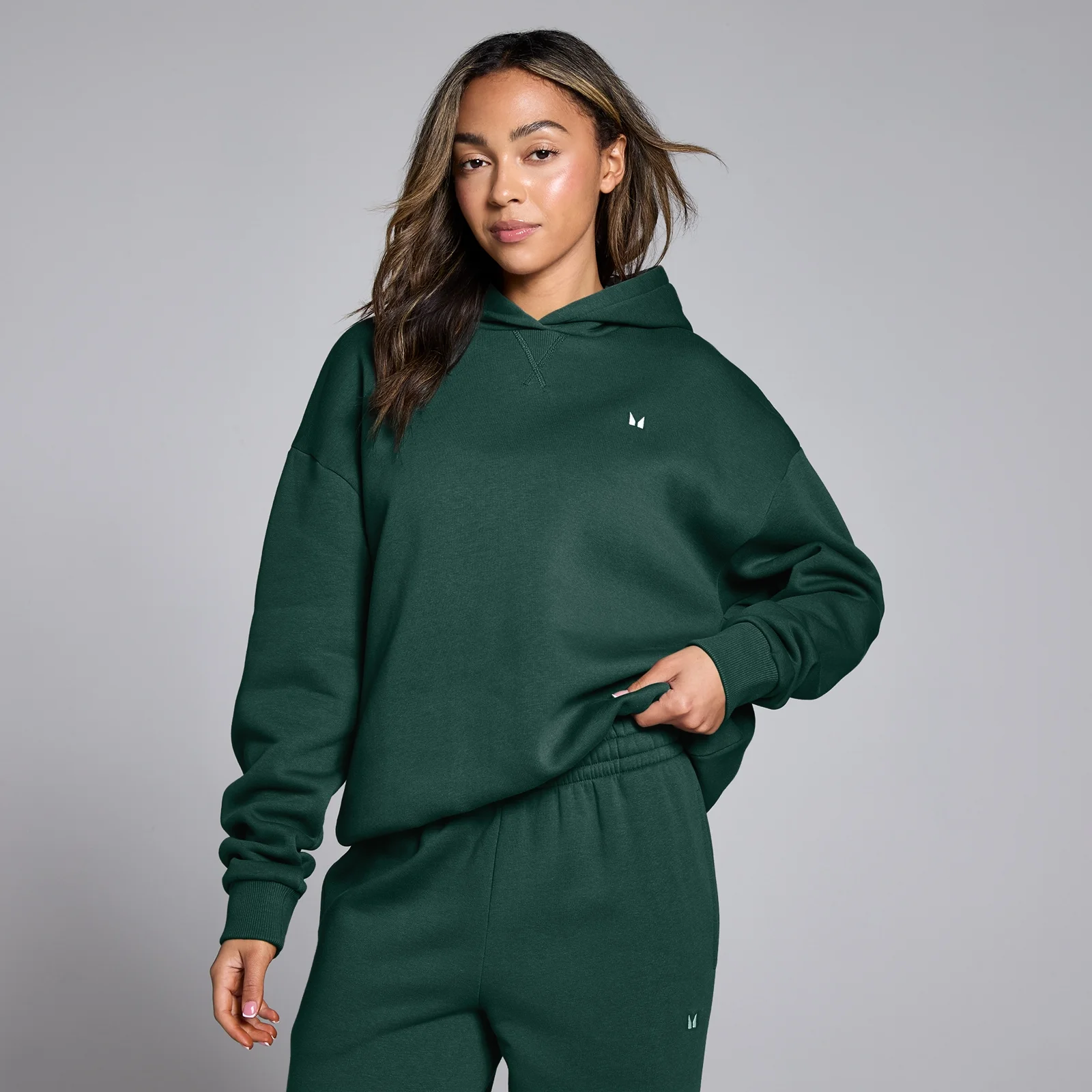 Camisola com Capuz Oversize Basics da MP para Senhora - Dark Emerald - XS Imagem 1