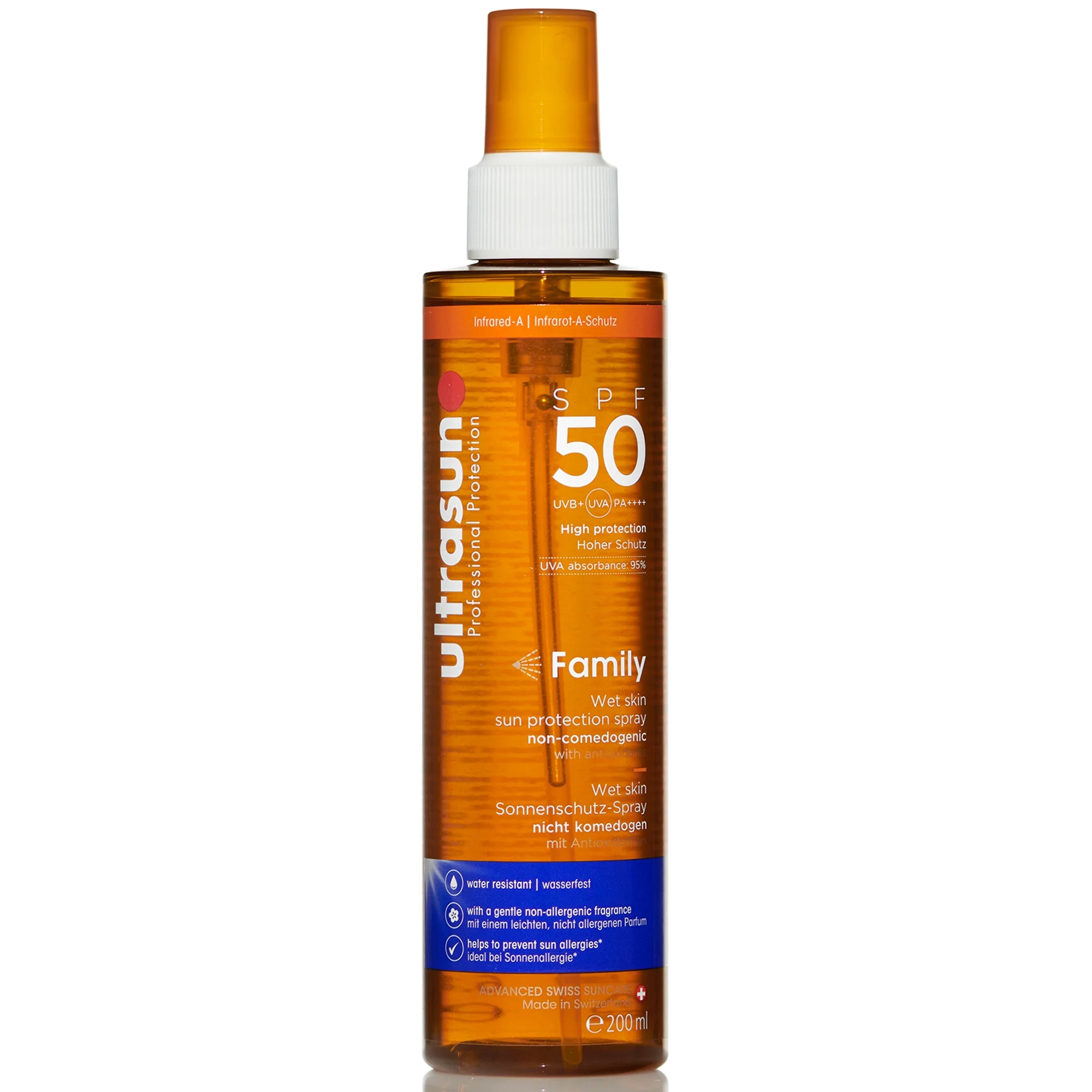 Ultrasun Family Wet Skin Spray SPF50 200ml Imagem 1