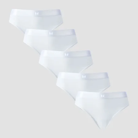 Cueca de Biquíni de Cinta Média da MP para Senhora (5 un.) - Branco