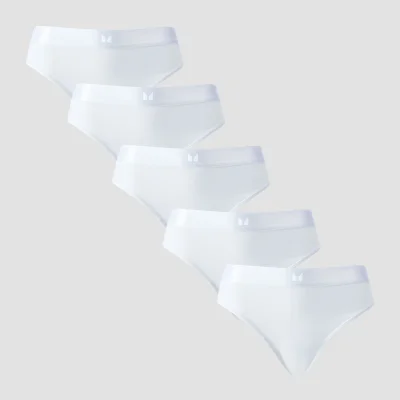 Cueca de Biquíni de Cinta Média da MP para Senhora (5 un.) - Branco - M Imagem 6