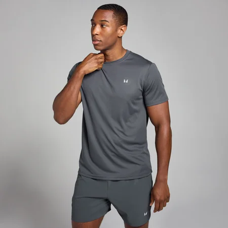 T-Shirt de Treino Quadriculada Active da MP para Homem - Cinzento Escuro