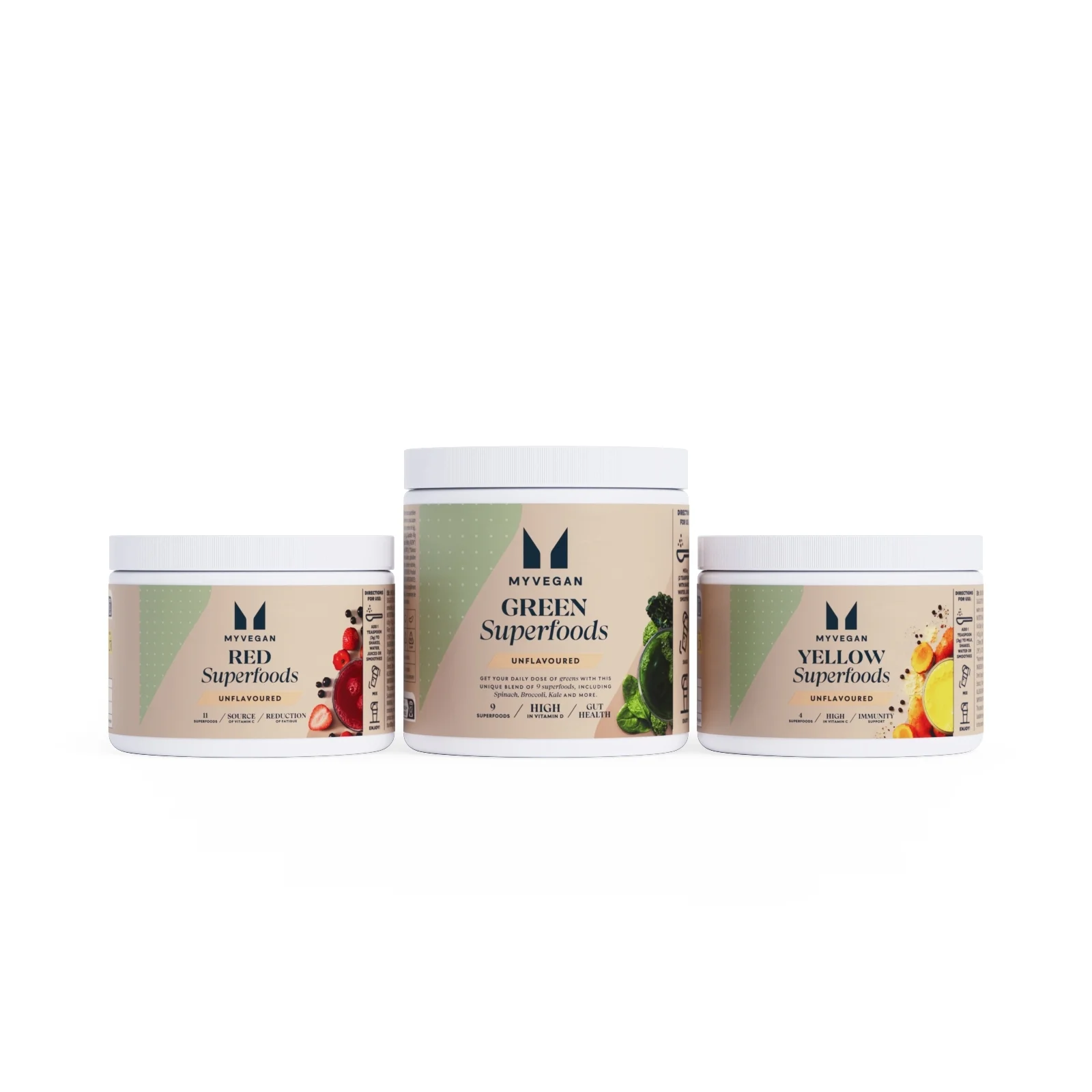 Myprotein Superfoods Blend Bundle - Reds - Unflavoured - Yellow - Unflavoured - Greens - Raspberry Cranberry Imagem 1