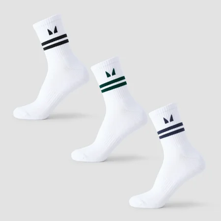 Meias Stripe Retro da MP (3 un.) - Preto/Dark Emerald/Dark Saphire