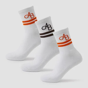 Conj. 3 Meias de Cano Médio da MP X Aleksandra - Coffee / Tangerine - Size UK 2-5