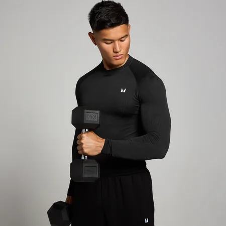 Camisola de Manga Comprida Sem Costuras Tempo Pillar Graphic da MP para Homem - Preto
