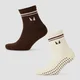 Meias para Pilates da MP (2 un.) - Soft Cream/Chocolate