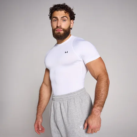 Camisola Interior de Treino de Manga Curta da MP para Homem - Branco