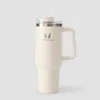 Garrafa de Metal MP com Pega Lateral e Palha 1200ml - Creme Natural