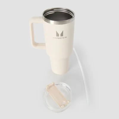 Garrafa de Metal MP com Pega Lateral e Palha 1200ml - Creme Natural Imagem 6