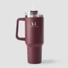 Garrafa de Metal MP com Pega Lateral e Palha 1200ml - Baga Escuro
