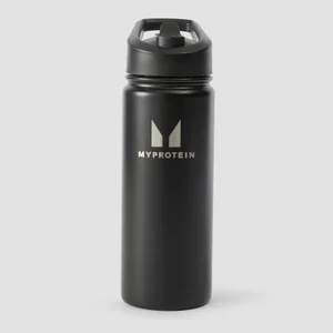 Garrafa com Palhinha Articulada em Metal Reciclado 500 ml da Myprotein - Preto - Colour Black