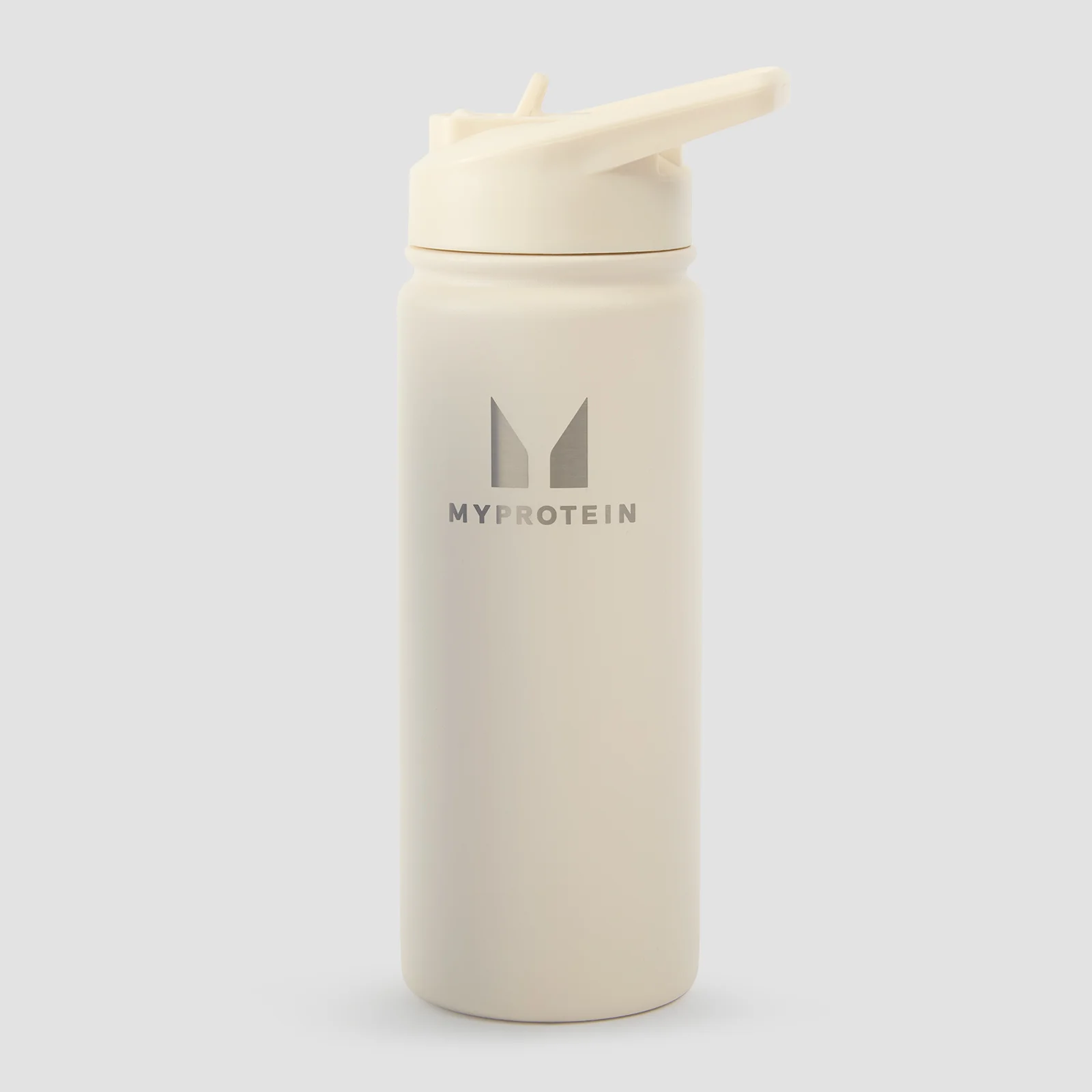 Garrafa com Palhinha Articulada em Metal Reciclado 500 ml da Myprotein - Natural Cream Imagem 1