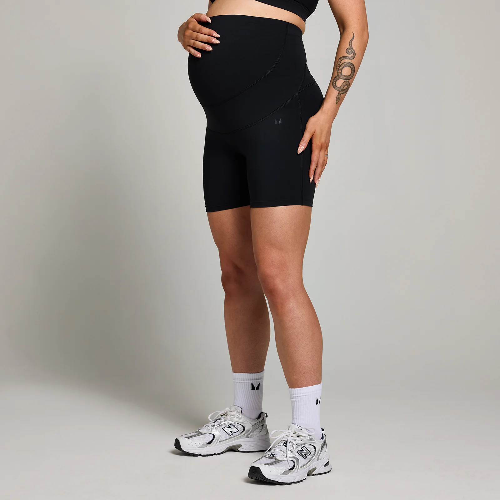 Calções de Ciclismo de Maternidade sobre a Barriga da MP para Senhora - Preto - L Imagem 1