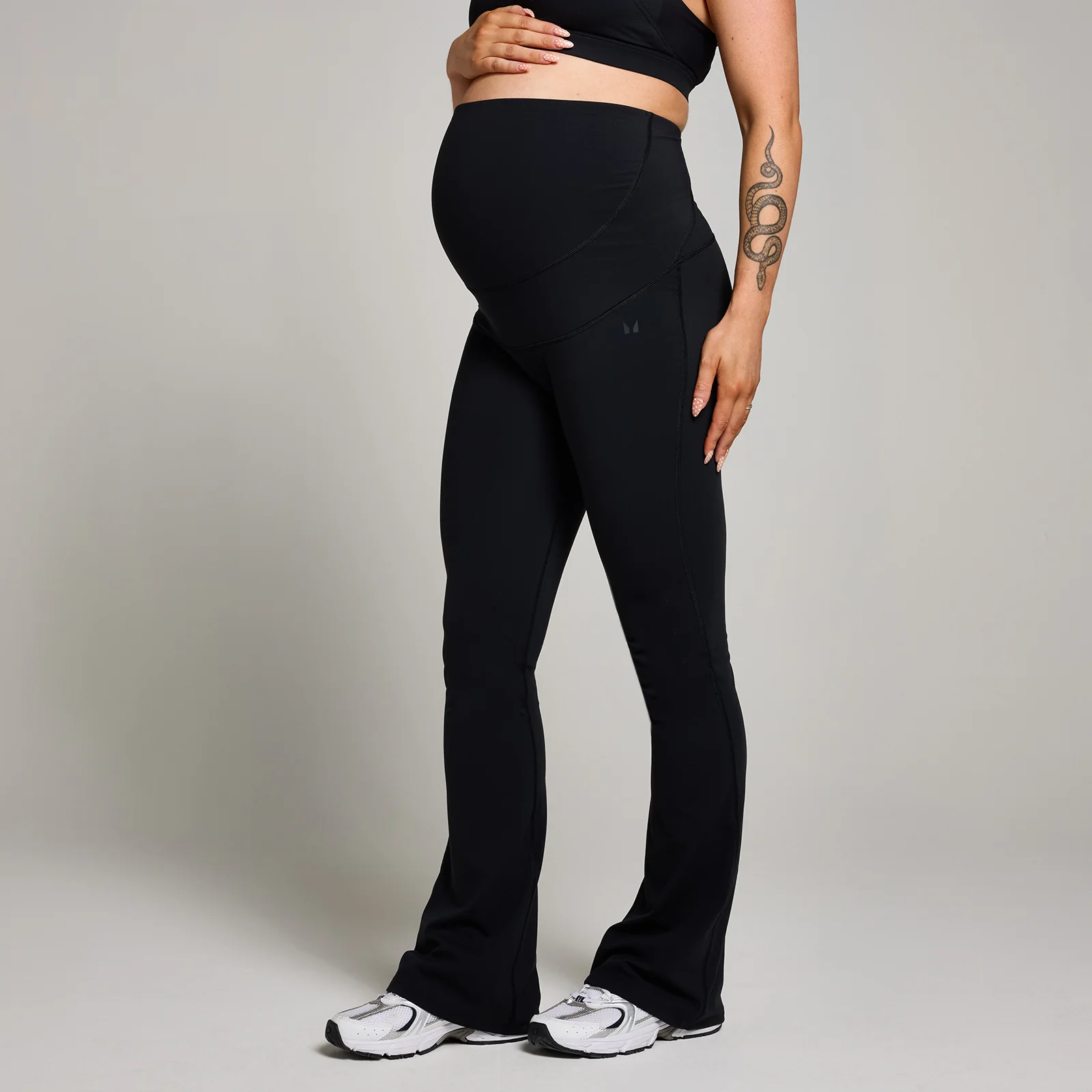 Leggings de Maternidade à Boca de Sino sobre a Barriga da MP para Senhora - Preto - M Imagem 1