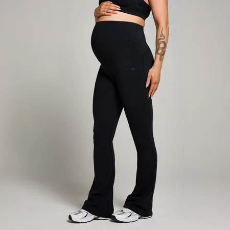 Leggings de Maternidade à Boca de Sino sobre a Barriga da MP para Senhora - Preto
