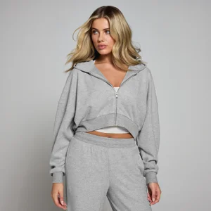 Casaco com Capuz e Fecho Soft Touch da MP para Senhora - Grey Marl - Size XS