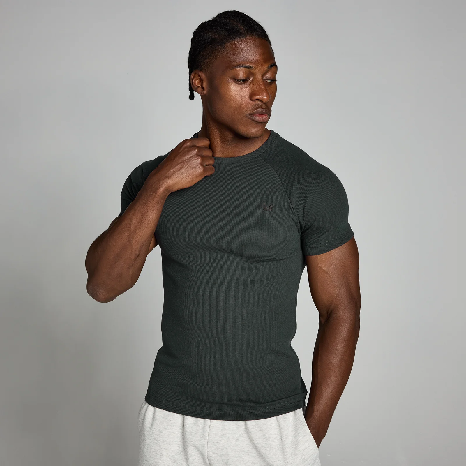 T-shirt Canelada de Corte Justo Origin da MP para Homem - Preto lavado - M Imagem 1