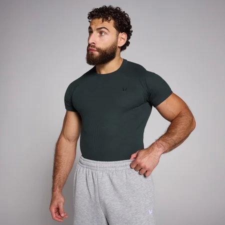 T-shirt Canelada de Corte Justo Origin da MP para Homem - Preto lavado