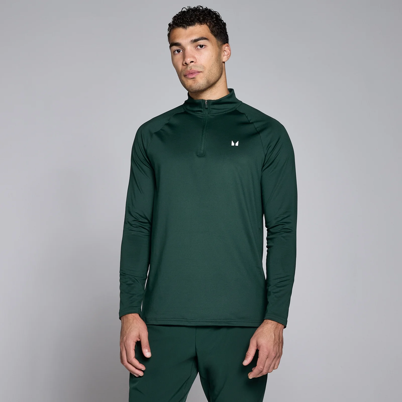 Camisola de Treino com Fecho de 1/4 da MP para Homem - Dark Emerald - M Imagem 1