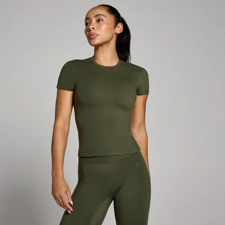 T-Shirt Body Fit Manga Curta Tempo Feminina MP - Verde Floresta