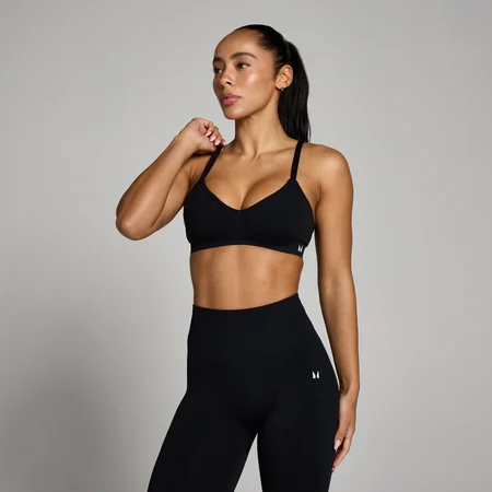 Sutiã Desportivo Feminino Tempo Sem Costuras com Franzido Frontal MP - Preto