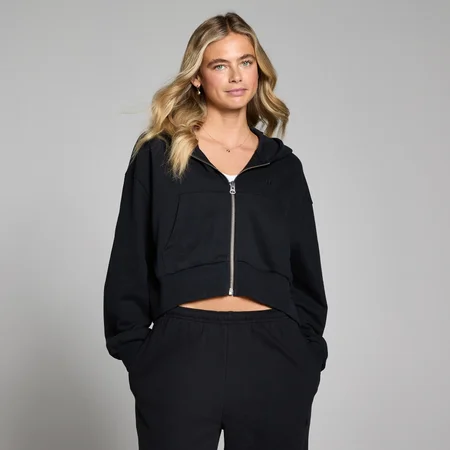 Sweatshirt com Capuz e Fecho Lifestyle Feminina MP - Preto Lavado