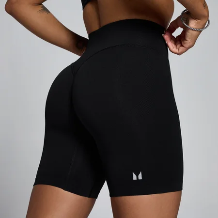 Calções Femininos Tempo Seamless de Cintura Média MP - Preto