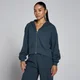 Camisola Leve Loopback com Capuz e Fecho MP Mulher - Azul Desbotado