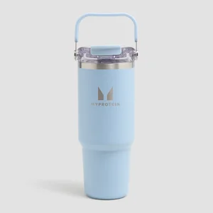 Garrafa de Metal Reciclado Myprotein com Pega Superior e Palha 900 ml - Azul Bebé - Colour Baby Blue