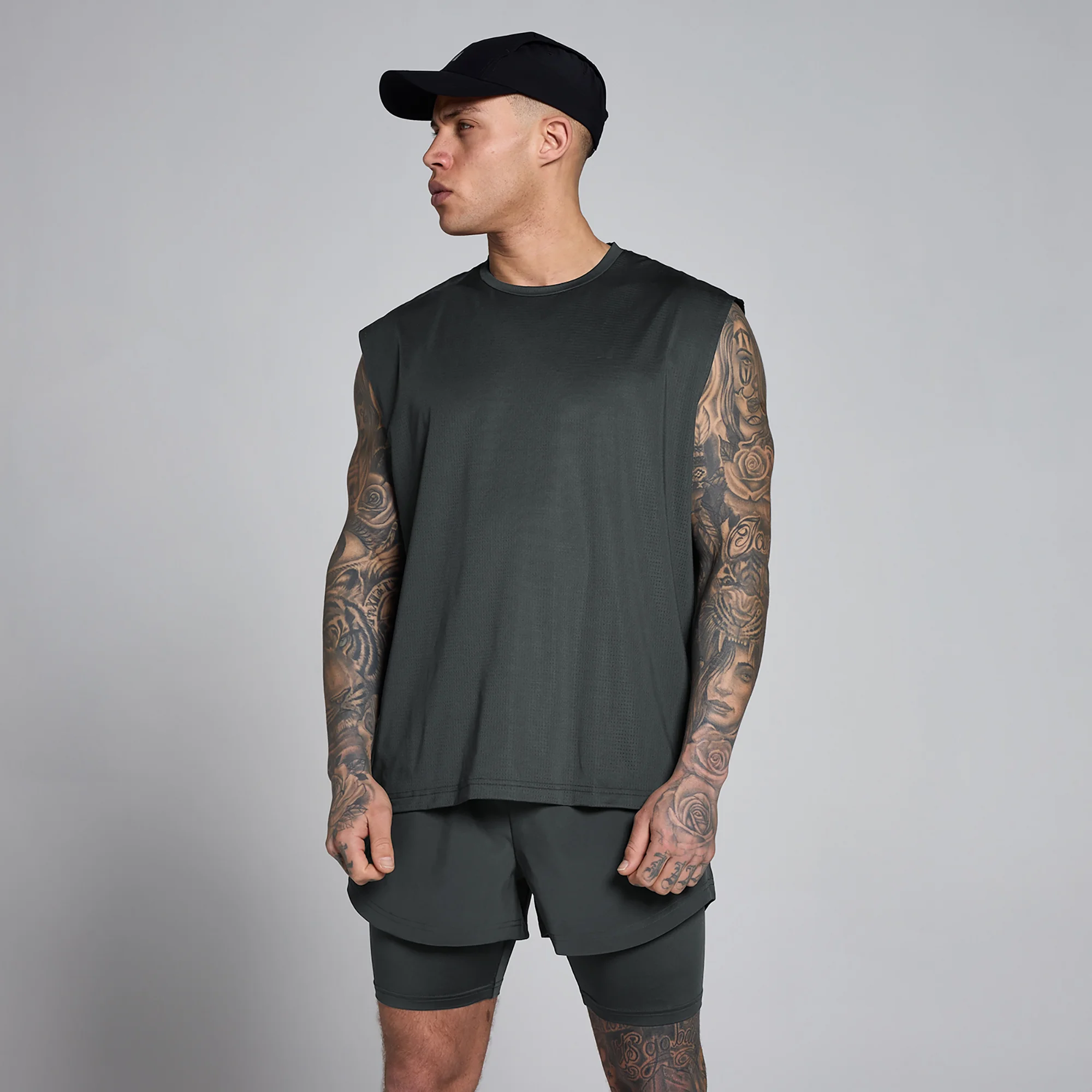 Camisola de Alças MP Hybrid Oversized Mesh para Homem - Preto Lavado - XS Imagem 1