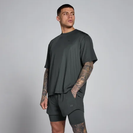 T-shirt Híbrida Oversize em Malha MP Homem - Preto Lavado