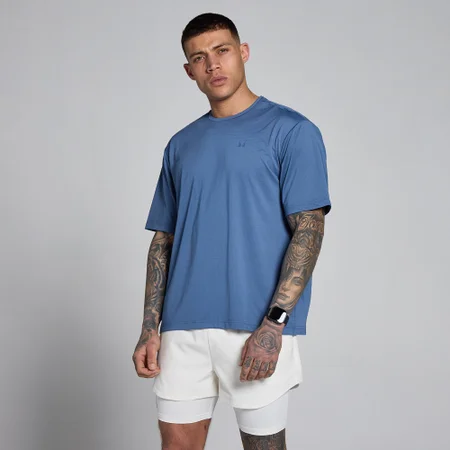 T-shirt em Malha Hybrid Oversized MP Homem - Azul Ardósia