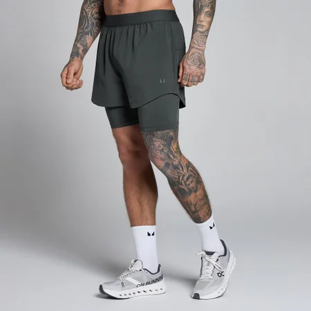 Calções Hybrid 5" 2-em-1 MP Masculinos - Preto Lavado