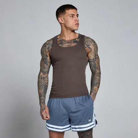 Camisola de Alças MP Men's Lift Ribbed Muscle Fit - Chocolate