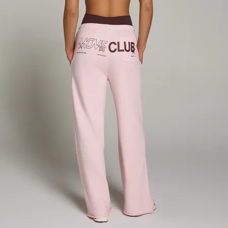 Calças de Fato de Treino Femininas Perna Reta Move Club Graphic Lightweight Loopback MP - Blush