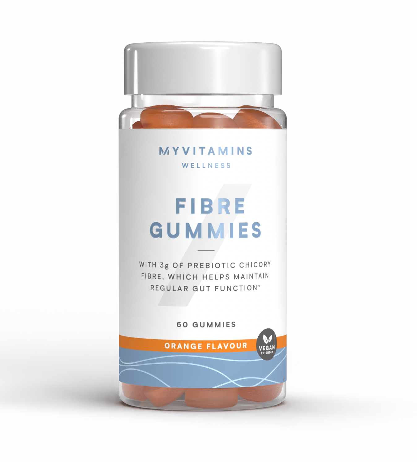 Gomas Ricas em Fibra - 60 gummies, 30servings - Laranja Imagem 1