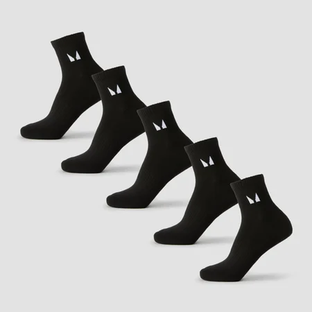 Meias de Tornozelo Unissex MP (Pack de 5) - Preto