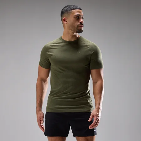 T-shirt Ultra Seamless Velocity MP para Homem - Verde-azeitona Esbatido