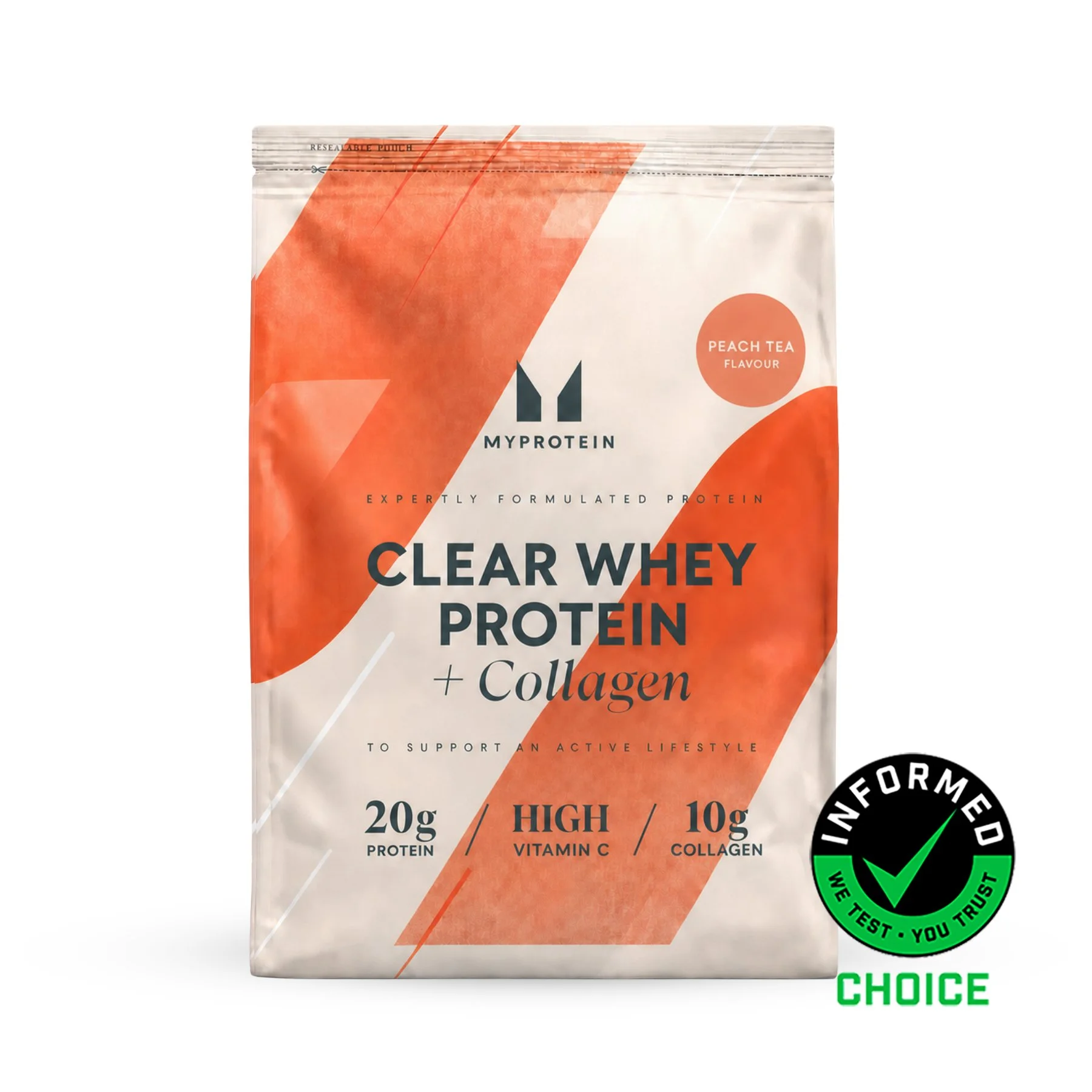 Proteína Clear | Whey e Colagénio - 1KG - 40servings - Chá de Pêssego Imagem 1