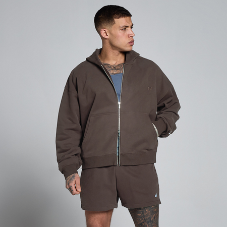 Camisola com Capuz MP Lift Loopback Oversize com Fecho de 2 Vias Masculina - Chocolate