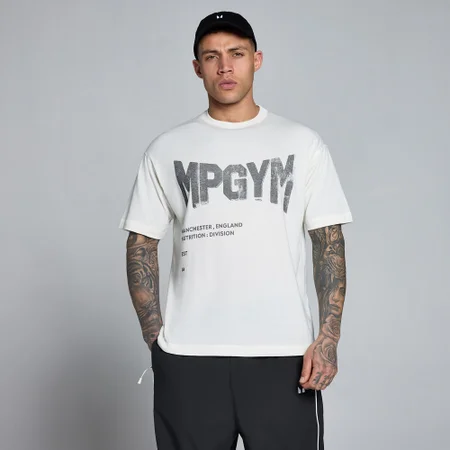 T-Shirt Masculina Lift Burnout Algodão com Gráfico MP - Branco Retro