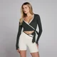 Top Wrap Tempo Contrast Feminino MP - Preto Lavado
