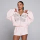 Sweatshirt com Capuz e Fecho Lift Graphic Lifestyle Feminina MP - Rosa Bebé